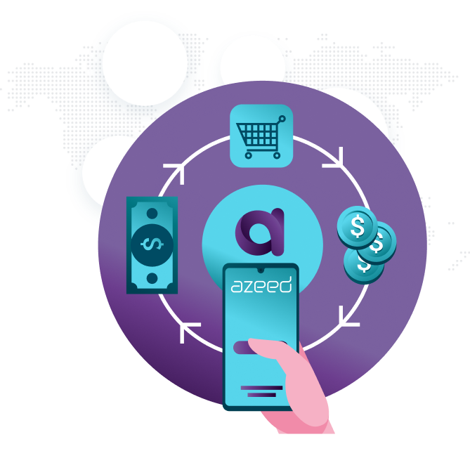 Screenshot of Azeed platform demonstrating key features for retailers